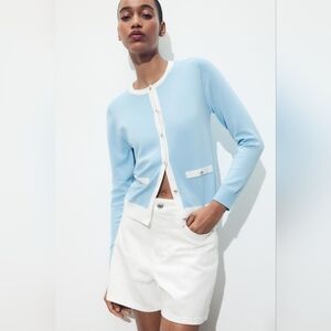 CONTRAST TRIM KNIT JACKET SIZE XXL